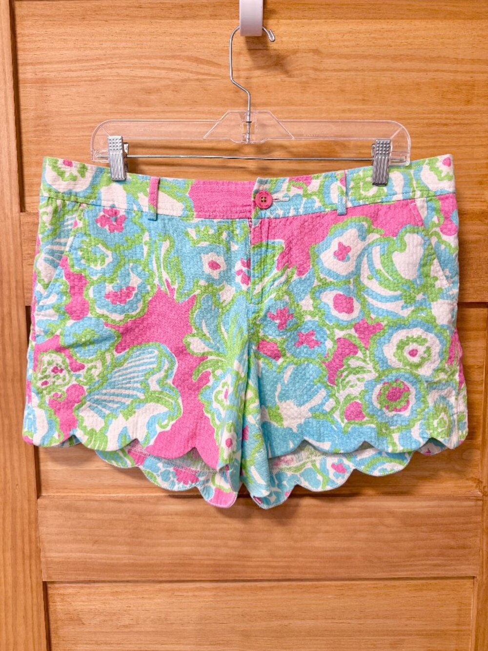 Lilly Pulitzer Buttercup Shorts PB Pink A Delicacy Print Women's size 14